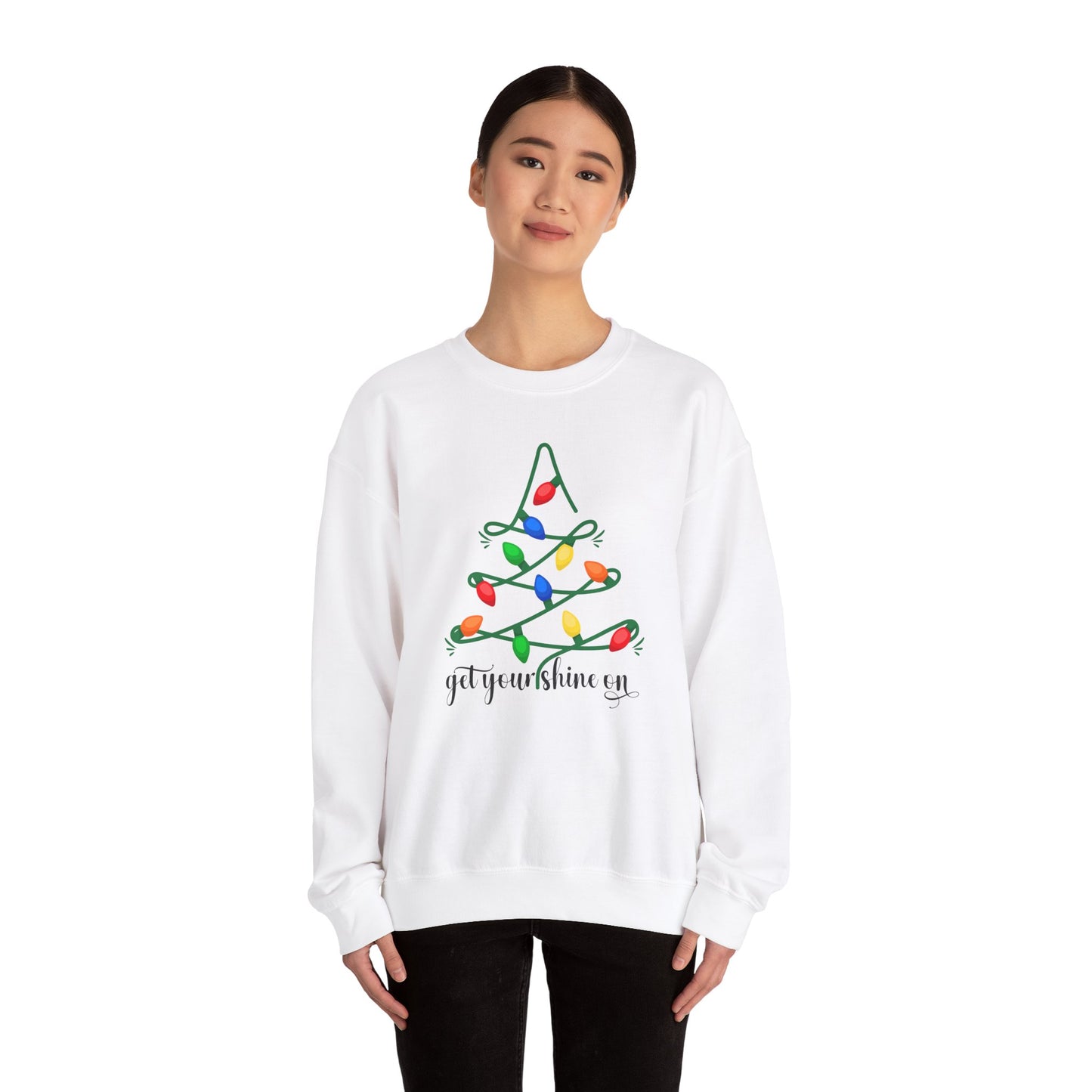 Christmas Get Your Shine On Sweatshirt - Unisex Christmas Party Sweatshirt