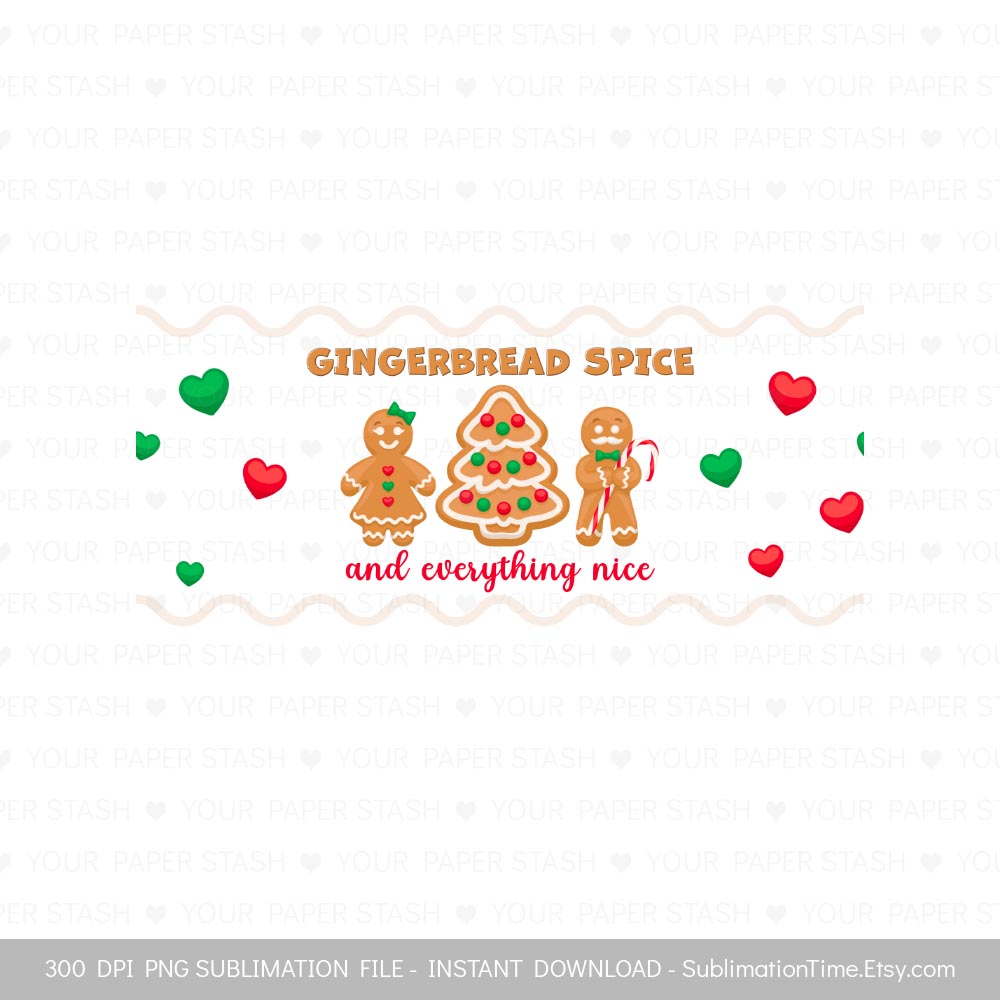 Christmas gingerbread spice beer soda can glass jar wrap sublimation png designs