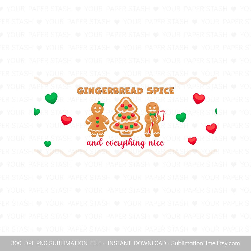 Gingerbread Sublimation PNG Design for Glass Beer Can Jars – Your Paper ...