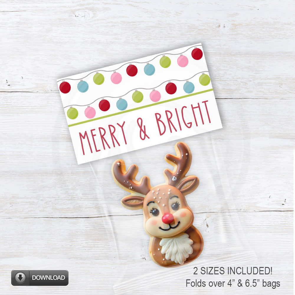 printable cookie and candy bag toppers for Christmas cookie exchanges - printable download