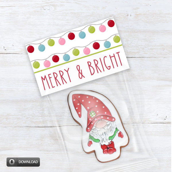 Christmas Ornament Treat Cookie Bag Toppers