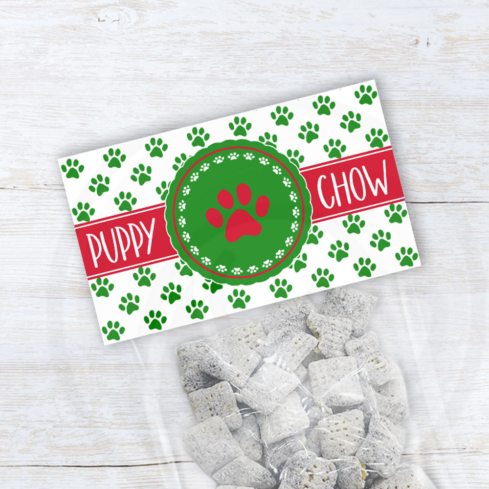 printable Christmas puppy chow treat bag toppers - digital download