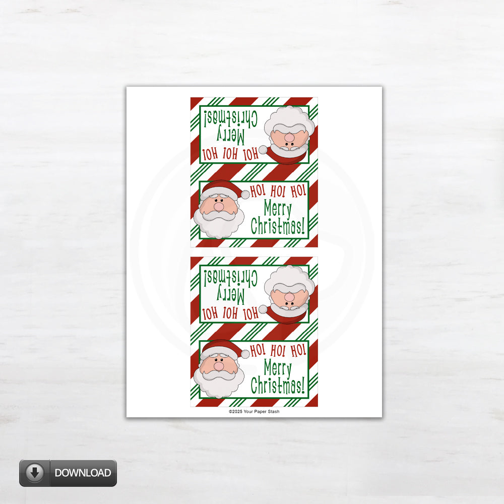 ho ho ho merry Christmas Santa treat bag toppers - printable download