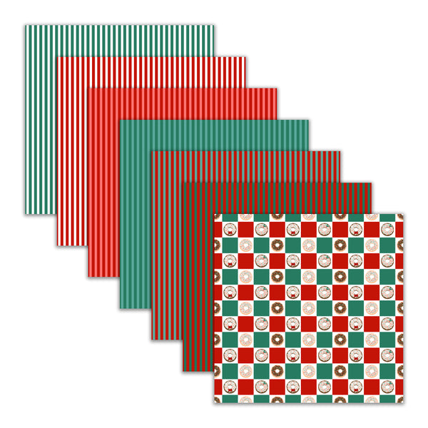 Seamless Christmas Digital Papers Cookies Donut Patterns