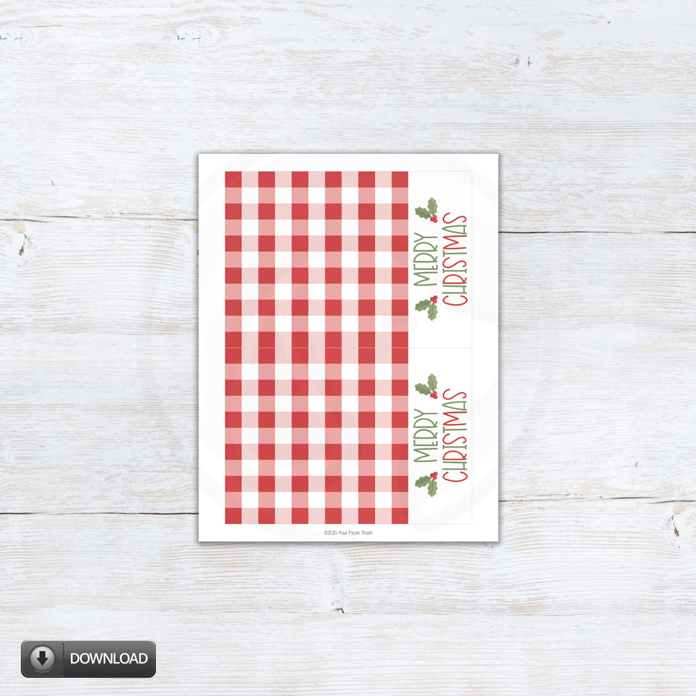 Printable Merry Christmas 5x7 note cards