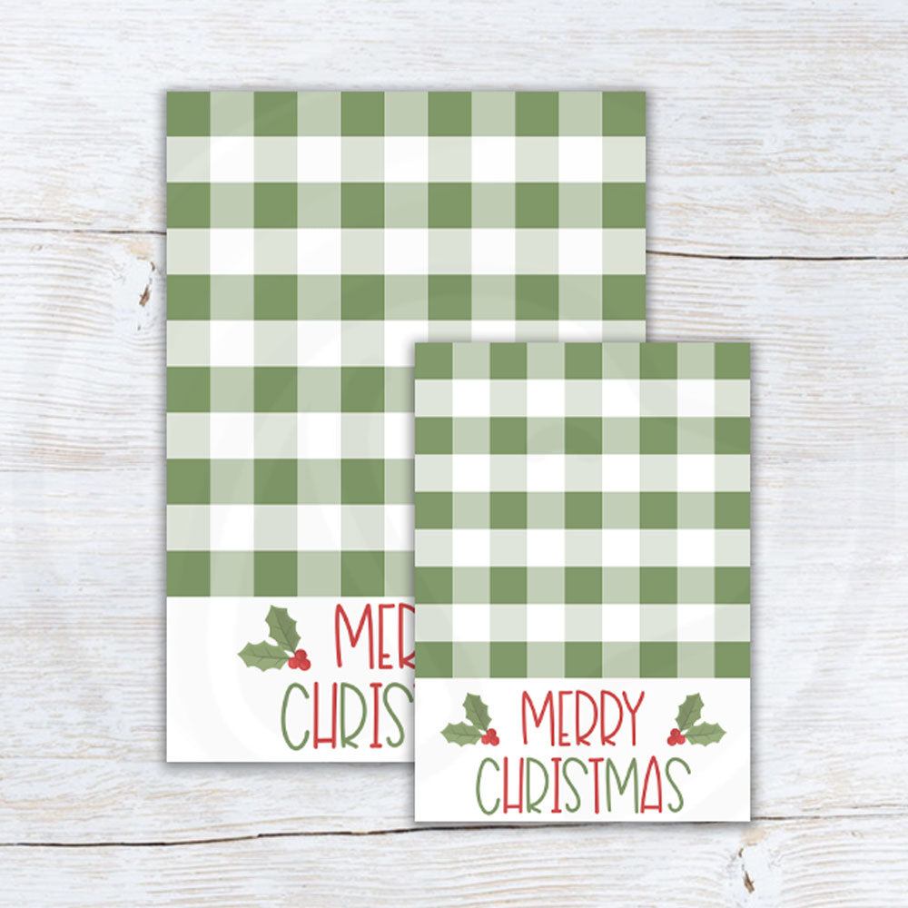 printable Merry Christmas farmhouse cookie card backers in 2 sizes