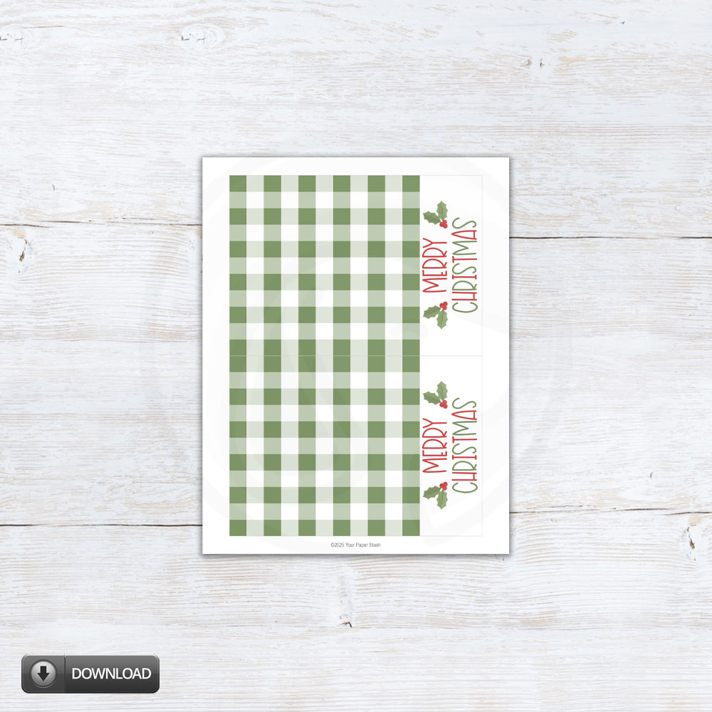 5x7 Merry Christmas printable note cards for wish lists and thank you notes