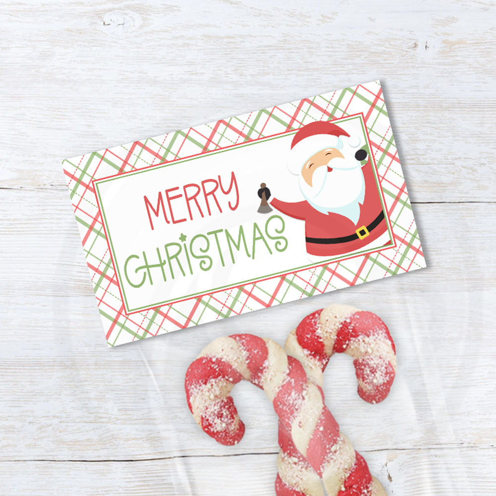 Merry Christmas printable Santa treat and cookie bag toppers