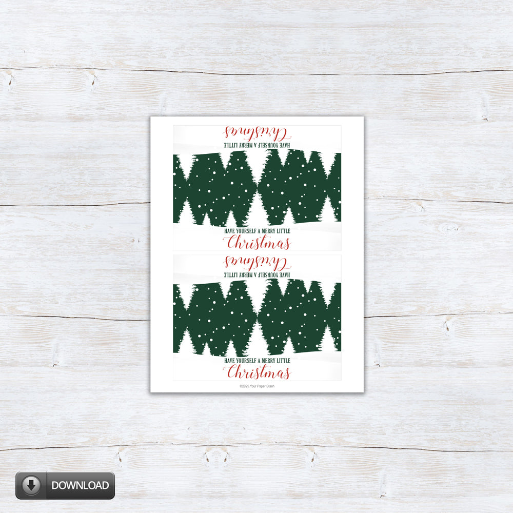 Green Christmas Tree Cookie Exhange Printable Bag Toppers