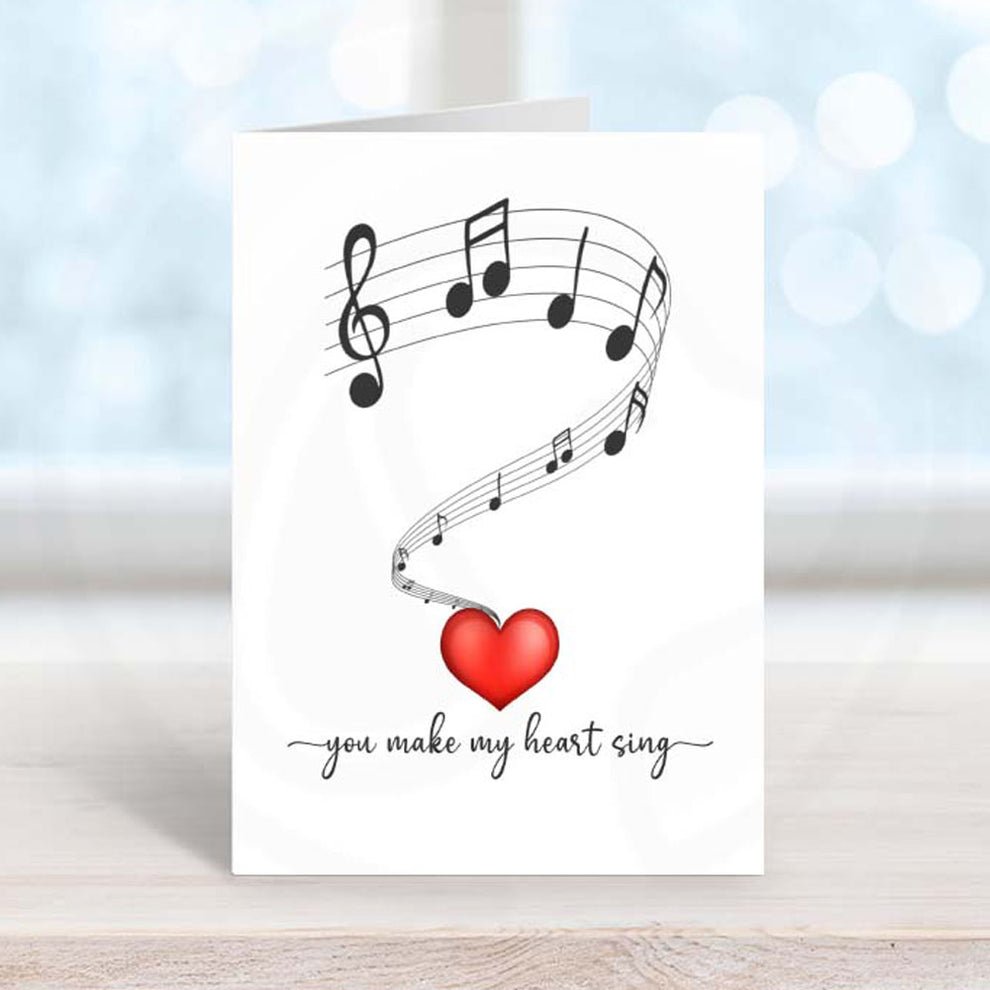 Music Note You Make My Heart Sing Printable Card for Valentines Day An ...