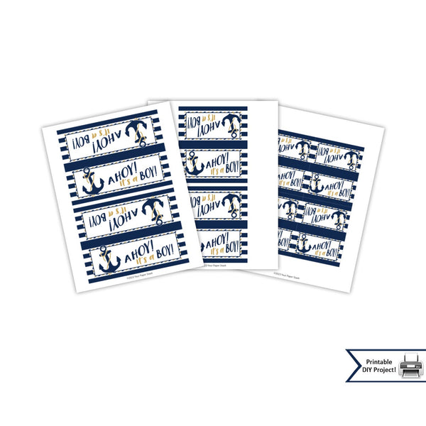 printable nautical baby shower gender reveal party favor ideas