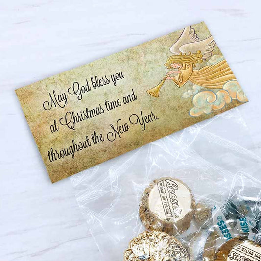 printable Christmas angel treat candy cookie bag topper stocking stuffer