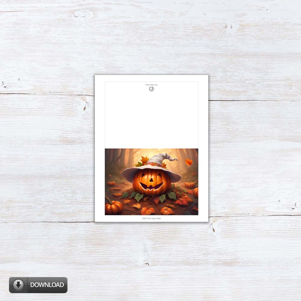 halloween pumpkin printable 5x7 greeting card 