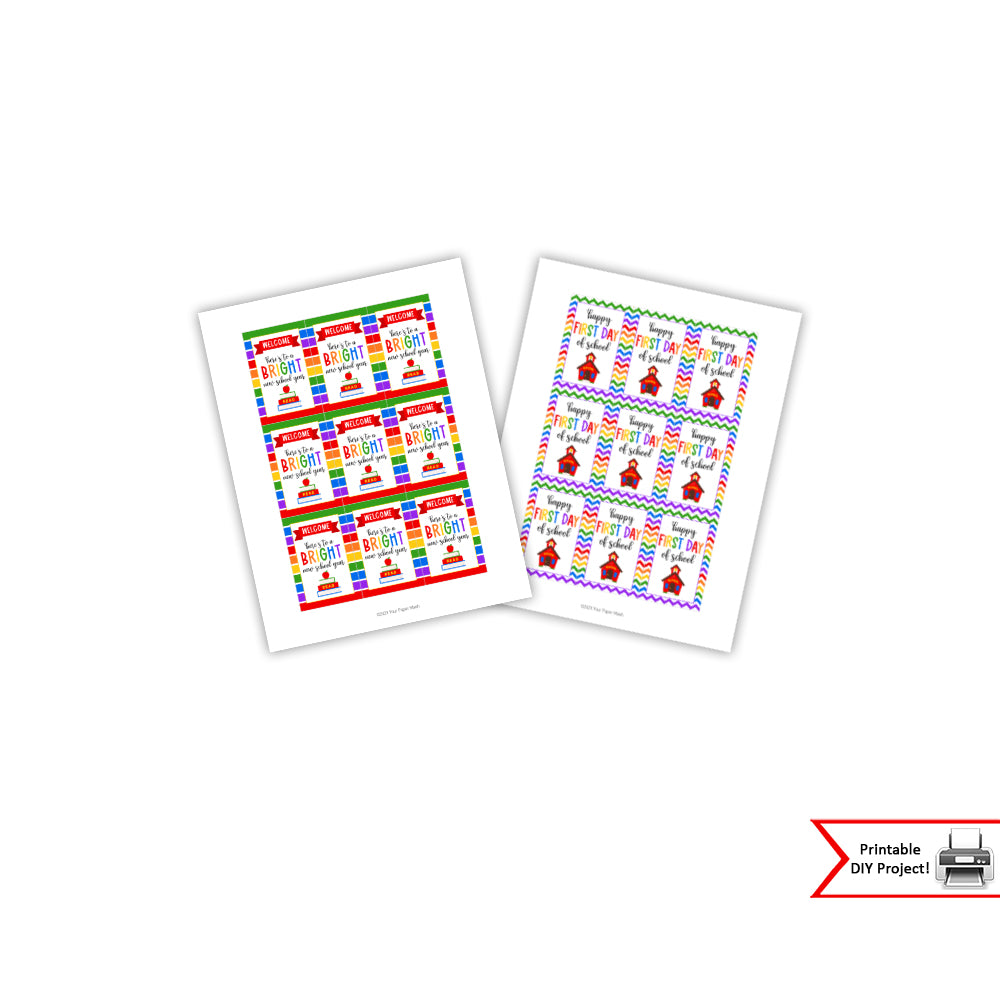 1st day of school printable tags for teachers and students