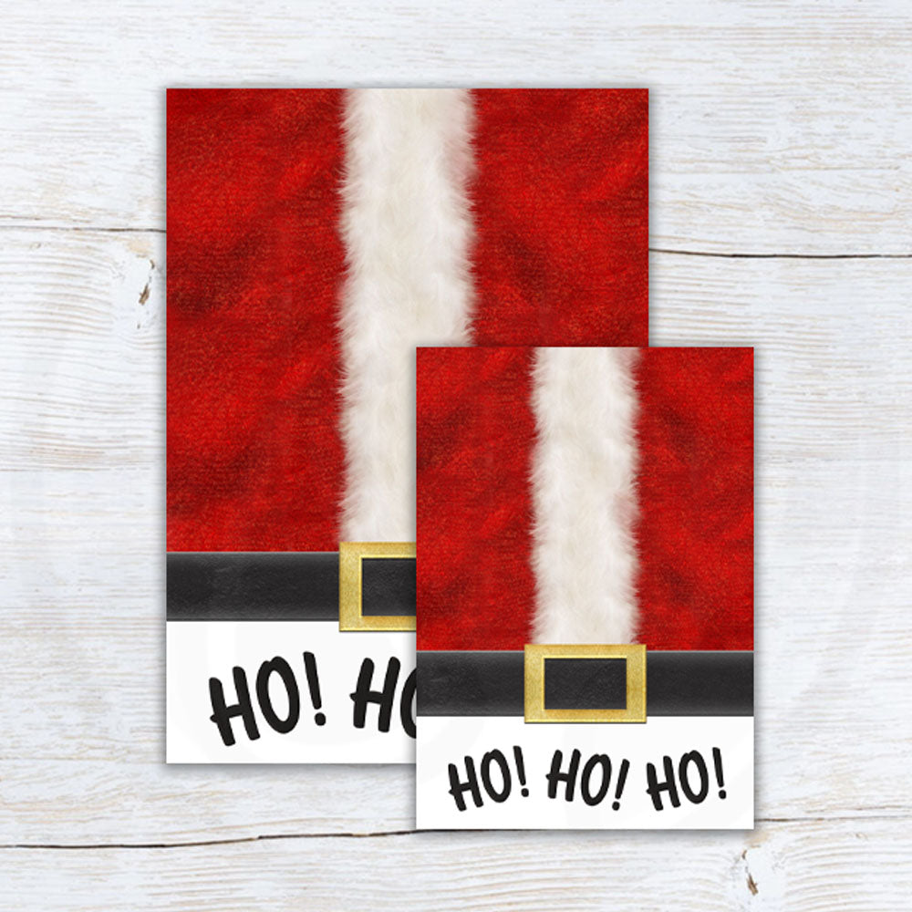 santa suit cookie card backers in two sizes