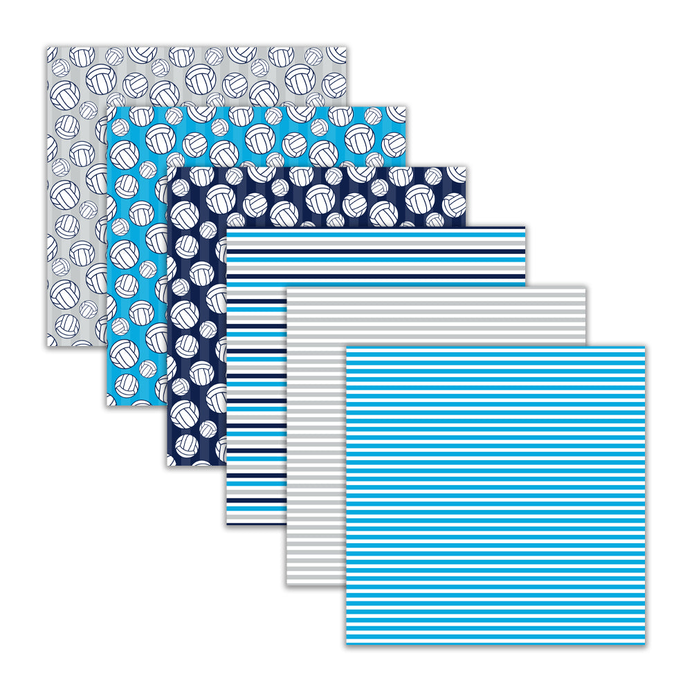 Volleyball themed digital backgrounds for classroom sports projects and school spirit decorations