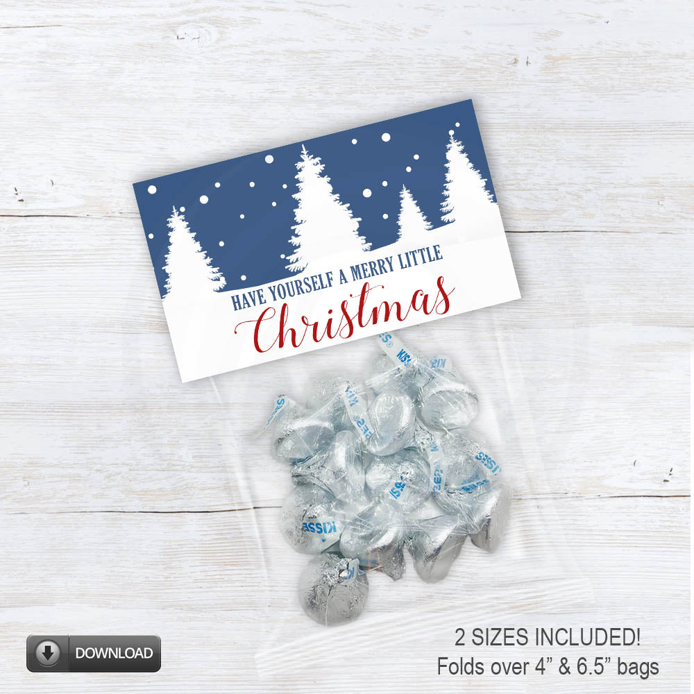 printable Christmas treat candy and cookie bag toppers