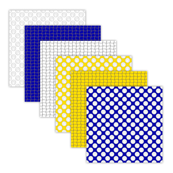 Seamless Volleyball Digital Papers Royal Blue Yellow