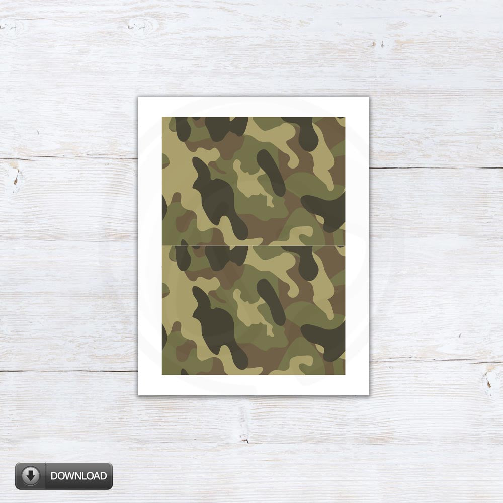 Camouflage Cookie Box Backers Printable Download