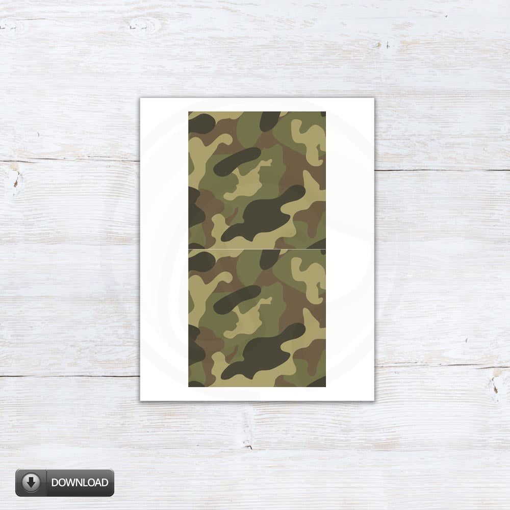 Camouflage Cookie Box Backers Printable Download