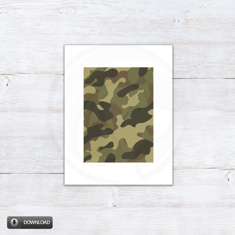 Camouflage Cookie Box Backers Printable Download