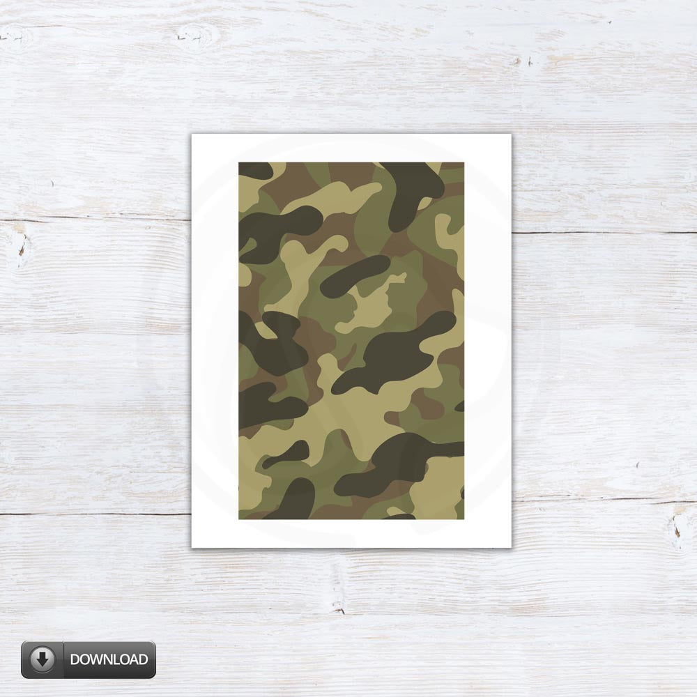 Camouflage Cookie Box Backers Printable Download