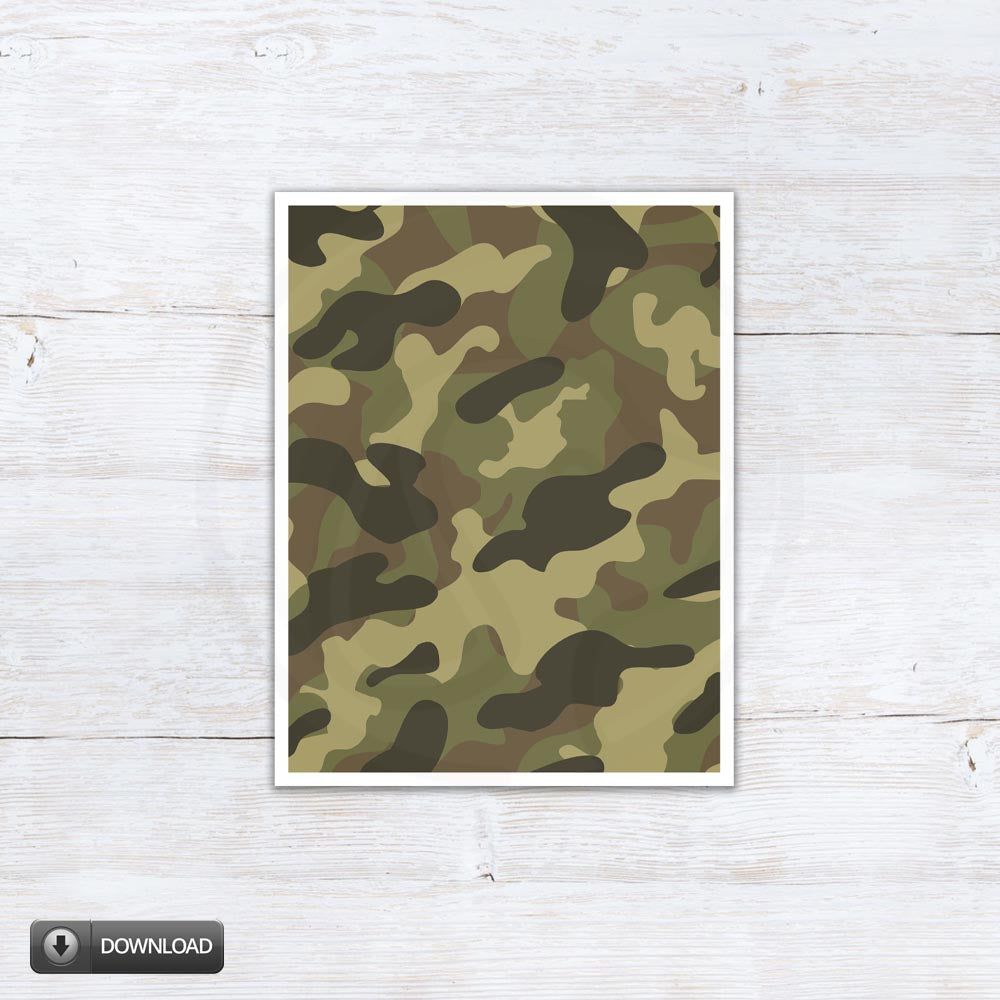 Camouflage Cookie Box Backers Printable Download