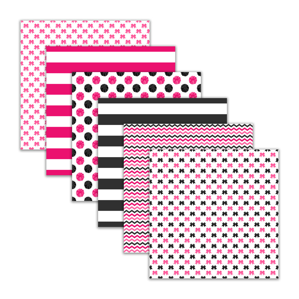 pink black cheer team digital papers
