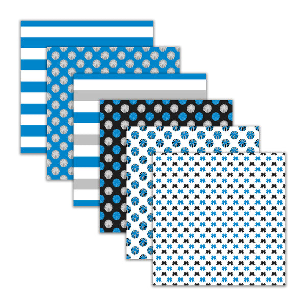 blue gray striped seamless digital scrapbook paper, pom pom cheerleader cheer team backgrounds digital papers