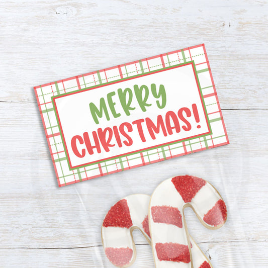 merry Christmas printable treat bag toppers - digital download