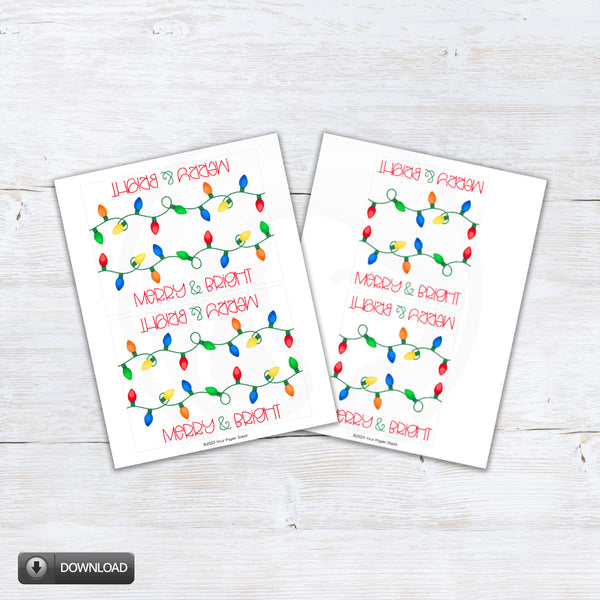 printable classroom Christmas winter party treat bag topper instant download