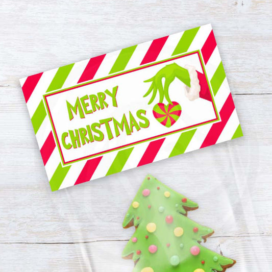 Printable Merry Christmas Treat or Cookie Bag Toppers