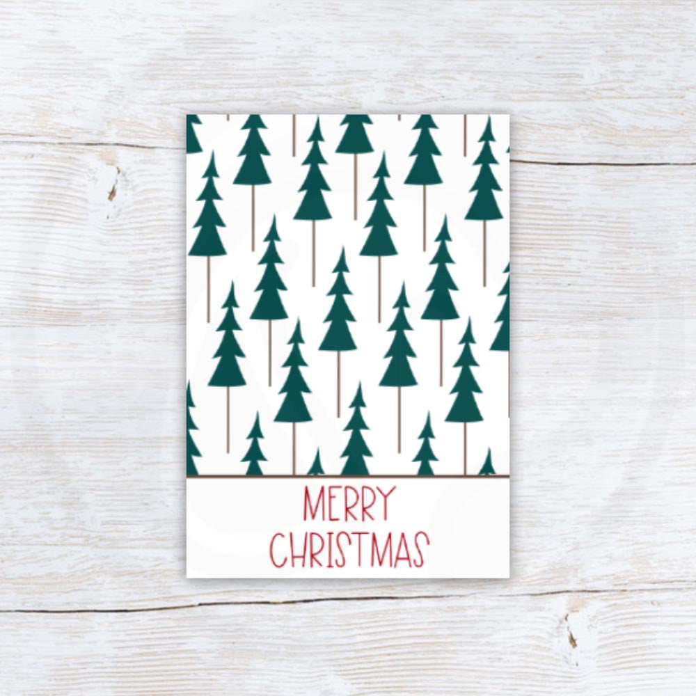 printable Christmas tree mini cookie card instant download