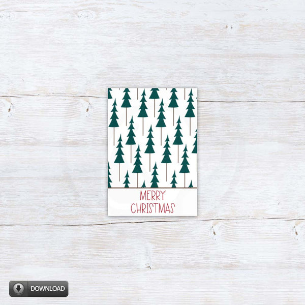 Christmas Tree Mini Cookie Card Printable
