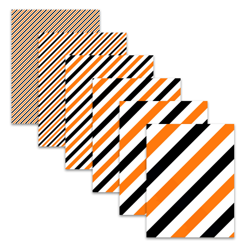 Halloween Orange Black Stripe Printable Digital Paper