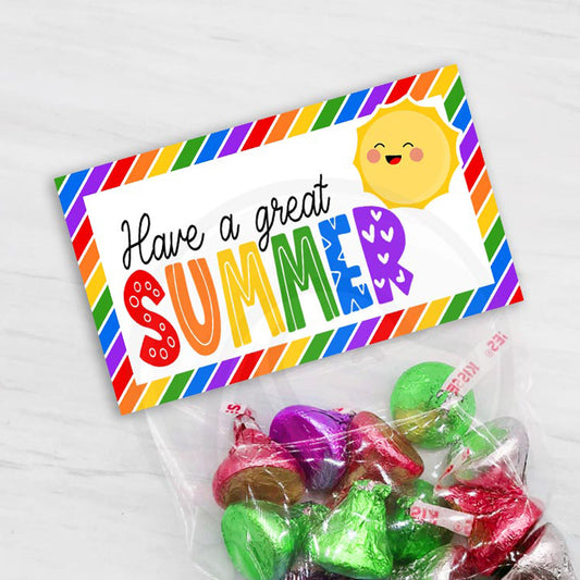 end of year classroom party celebration bag toppers, have a great summer gifts for students