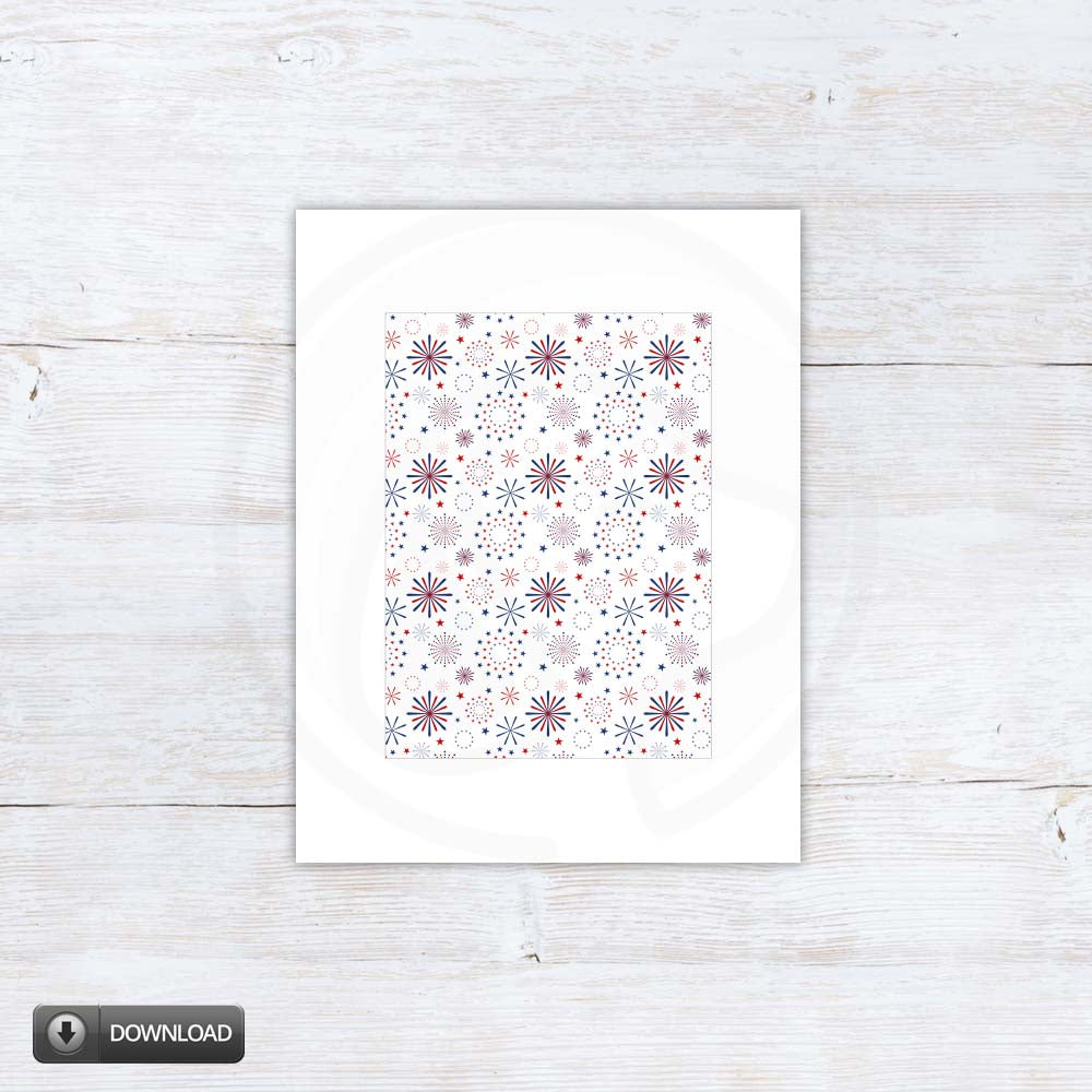 independence day printable box backers with patriotic fireworks design for cookie packaging and gifts