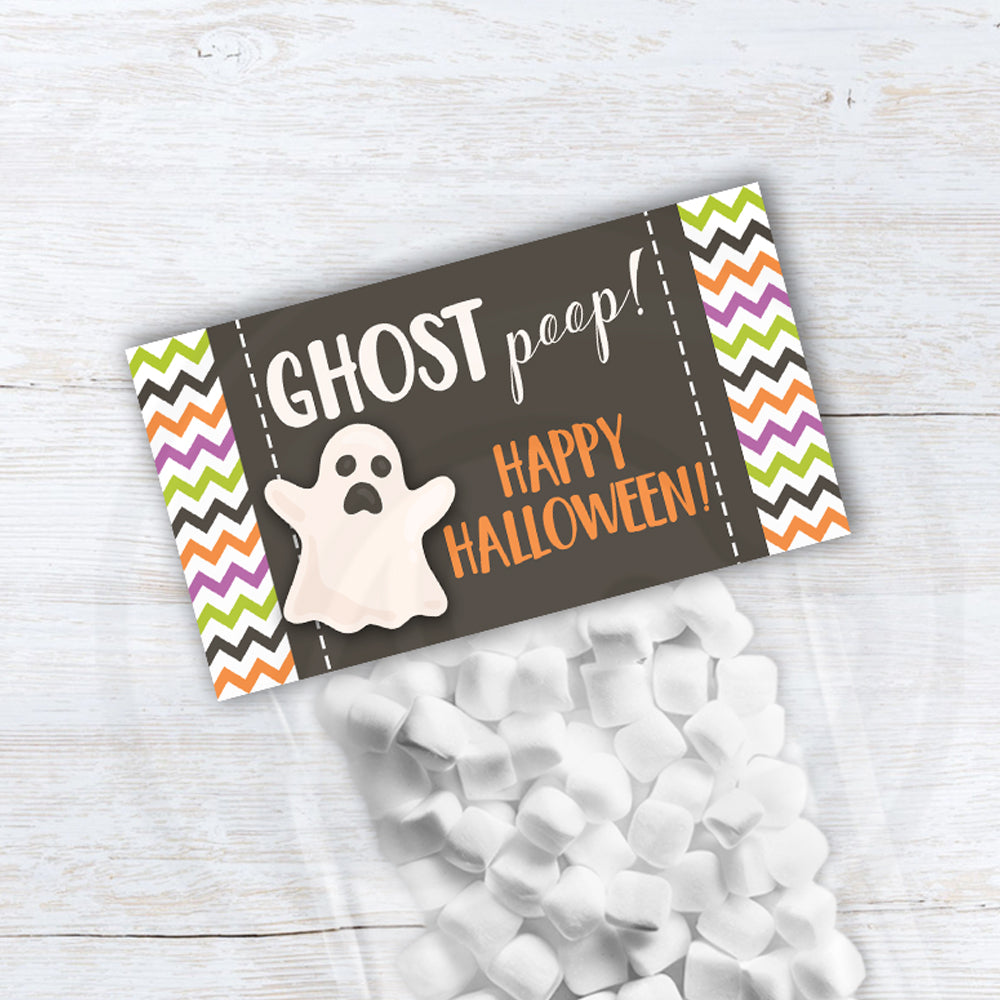 Printable Ghost Poop Treat Bag Toppers for Halloween Parties