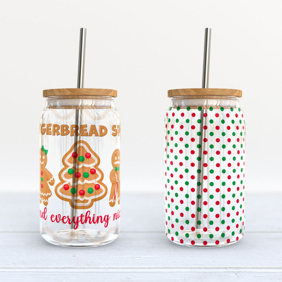 Gingerbread Sublimation PNG Design for Glass Beer Can Jars – Your Paper ...