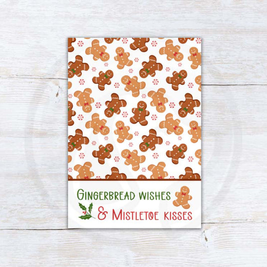 printable gingerbread wishes mini cookie card backer