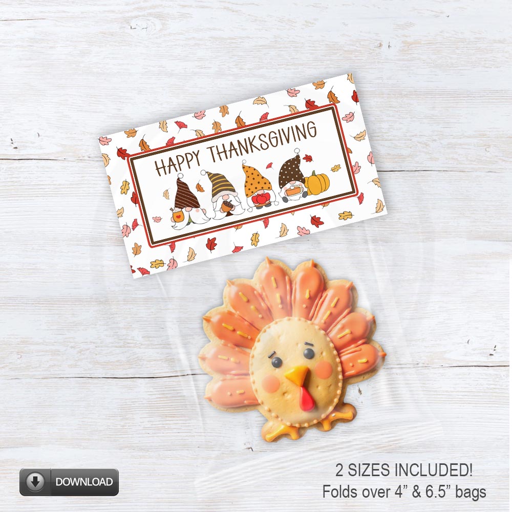 happy thanksgiving cookie bag toppers