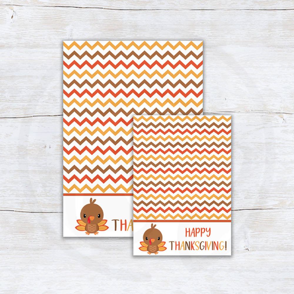 printable happy thanksgiving cookie card or note cards - 2 sizes