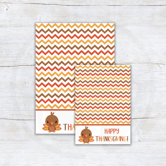 printable happy thanksgiving cookie card or note cards - 2 sizes