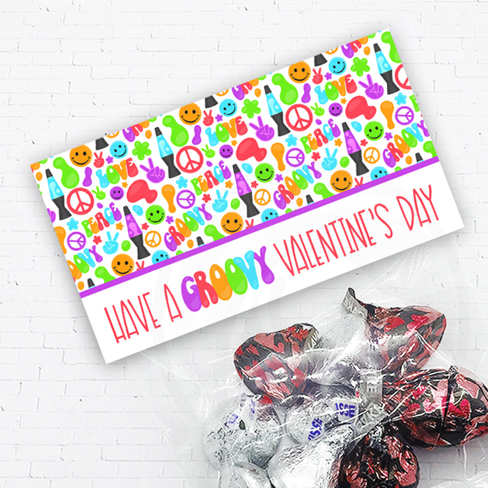 groovy valentine's day cookie candy treat bag toppers