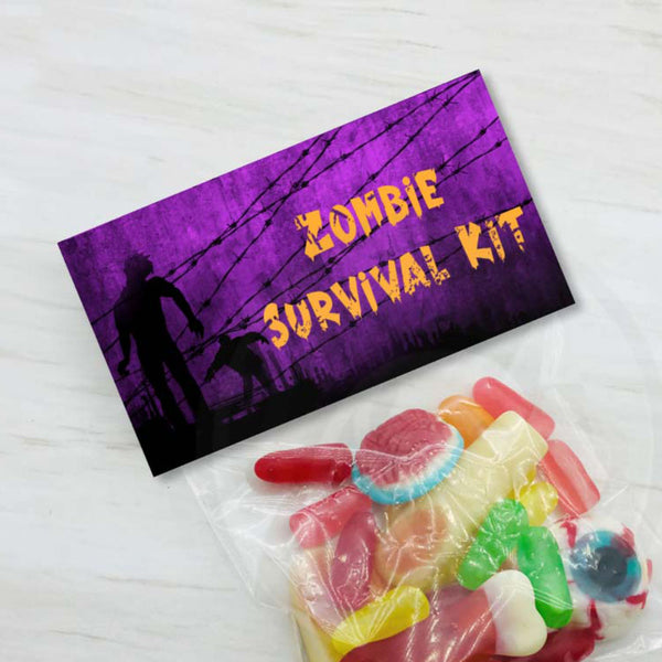 printable halloween zombie treat bag toppers, halloween party favor ideas