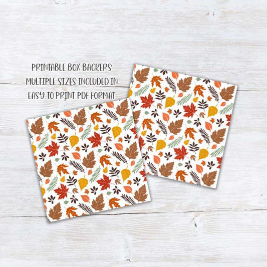 printable autumn leaves cookie box backers