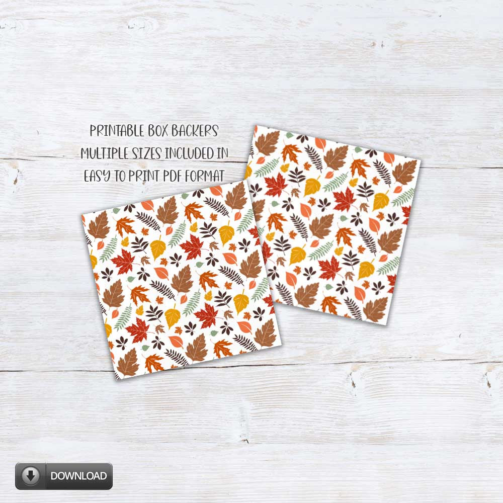 fall cookie box backs tags and cards instant download