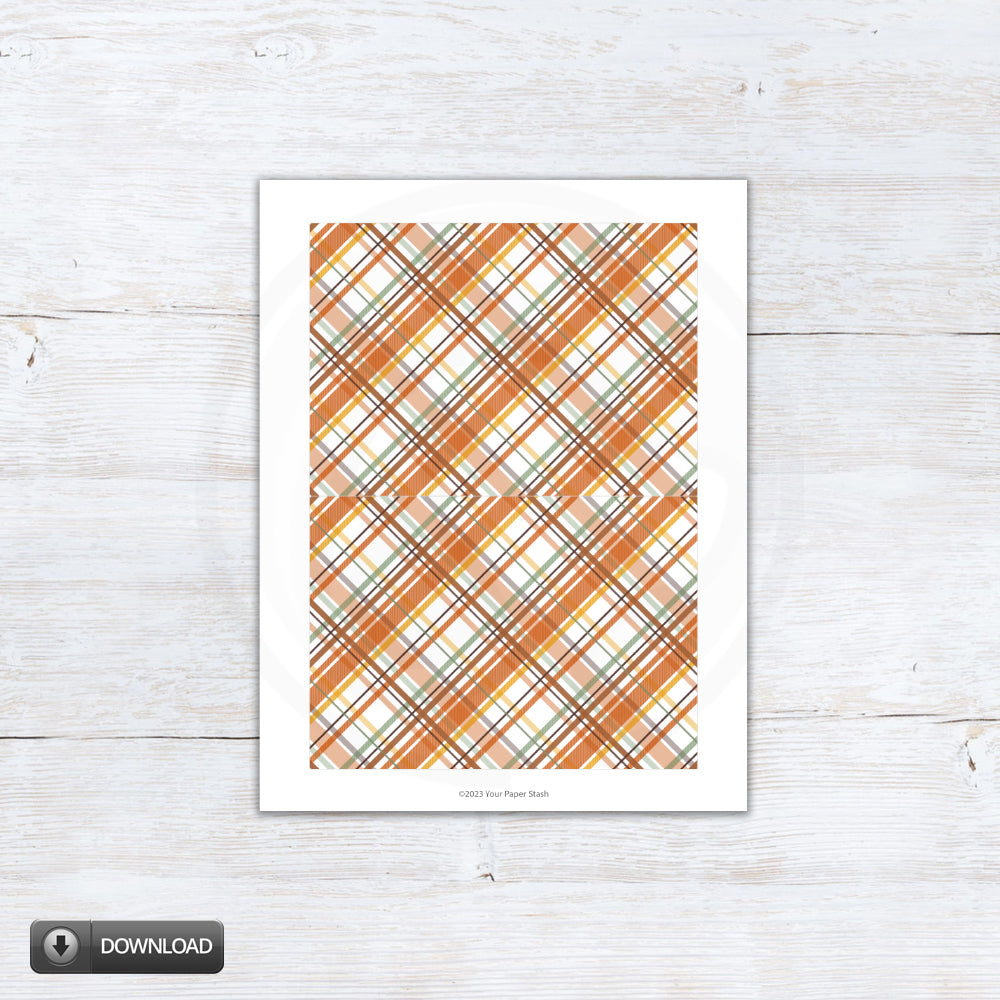 printable pumpkin spice plaid cookie cards