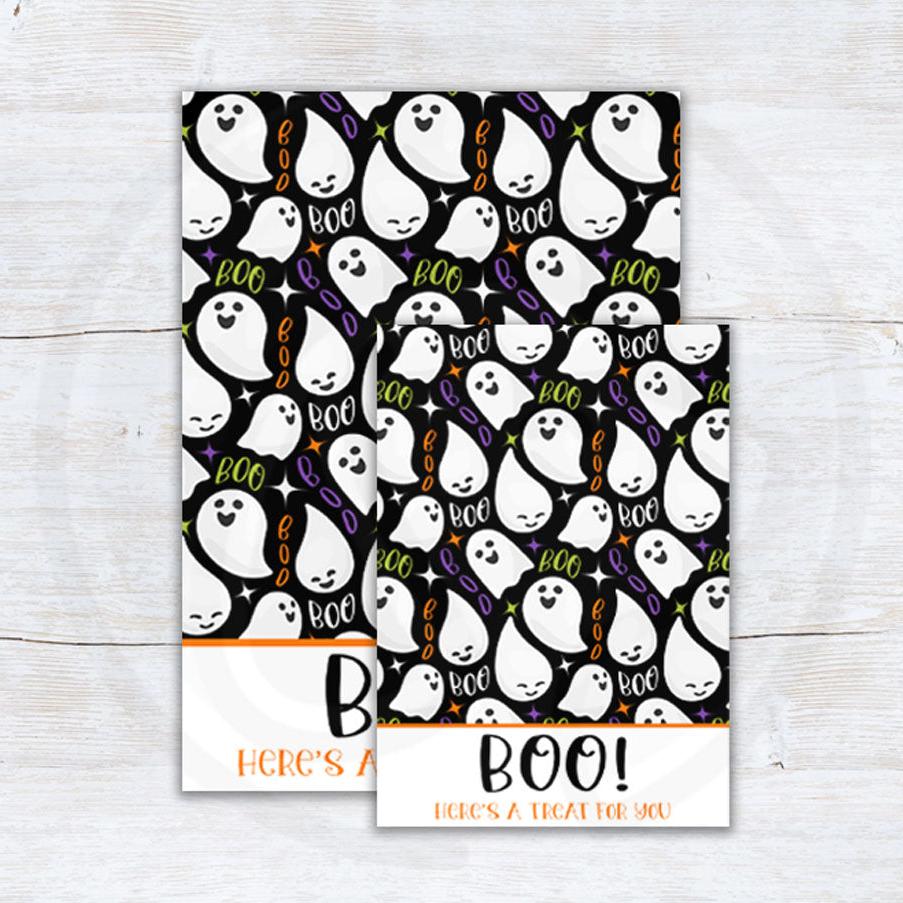 printable halloween boo cookie card backers