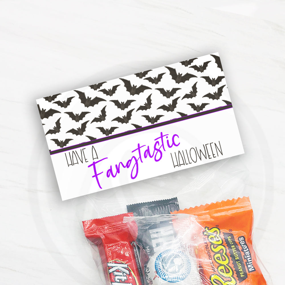 halloween fangtastic bat treat bag toppers